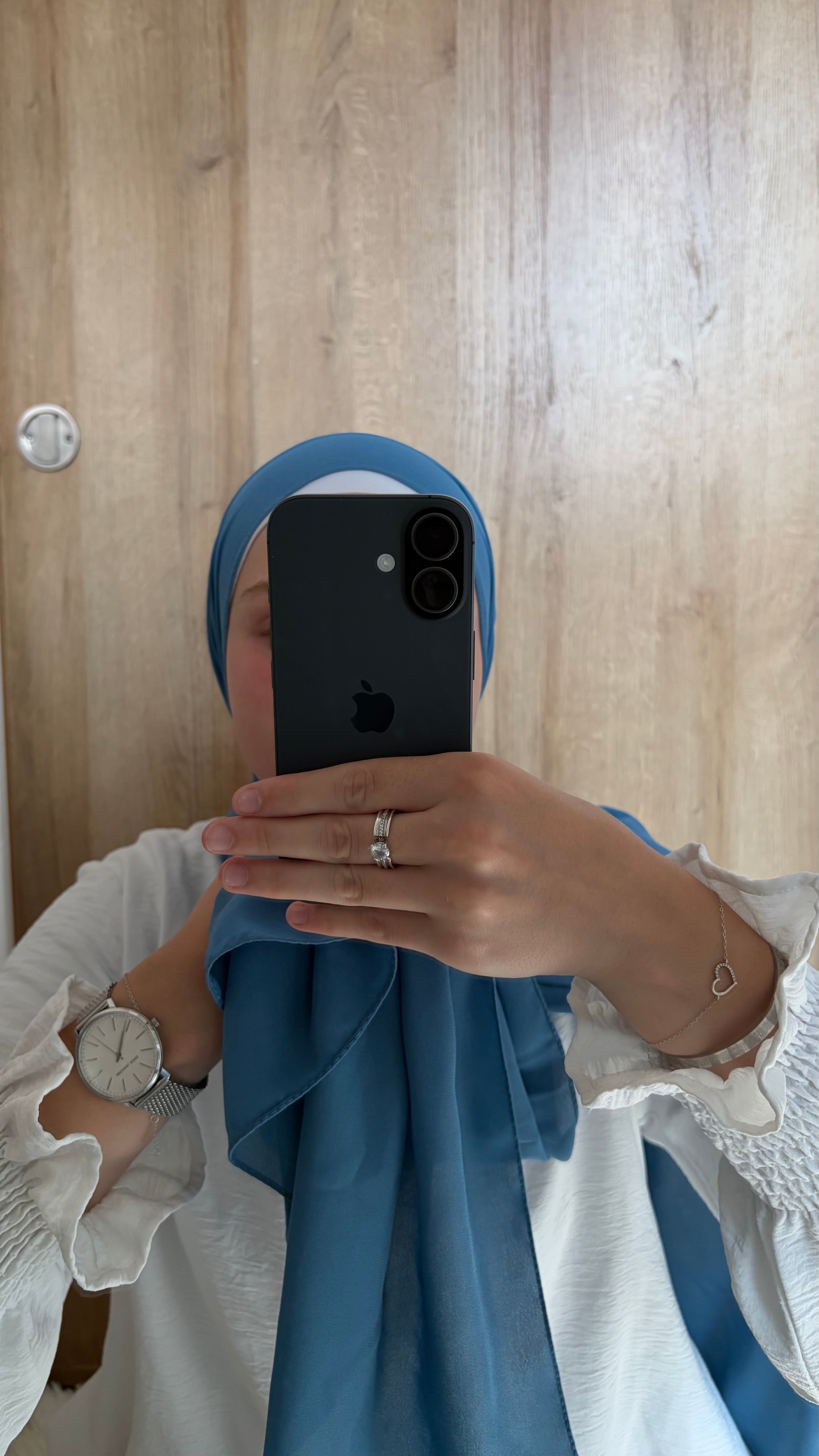 Hijab crêpe de luxe bleu Tiffany