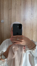 Hijab crêpe taupe clair
