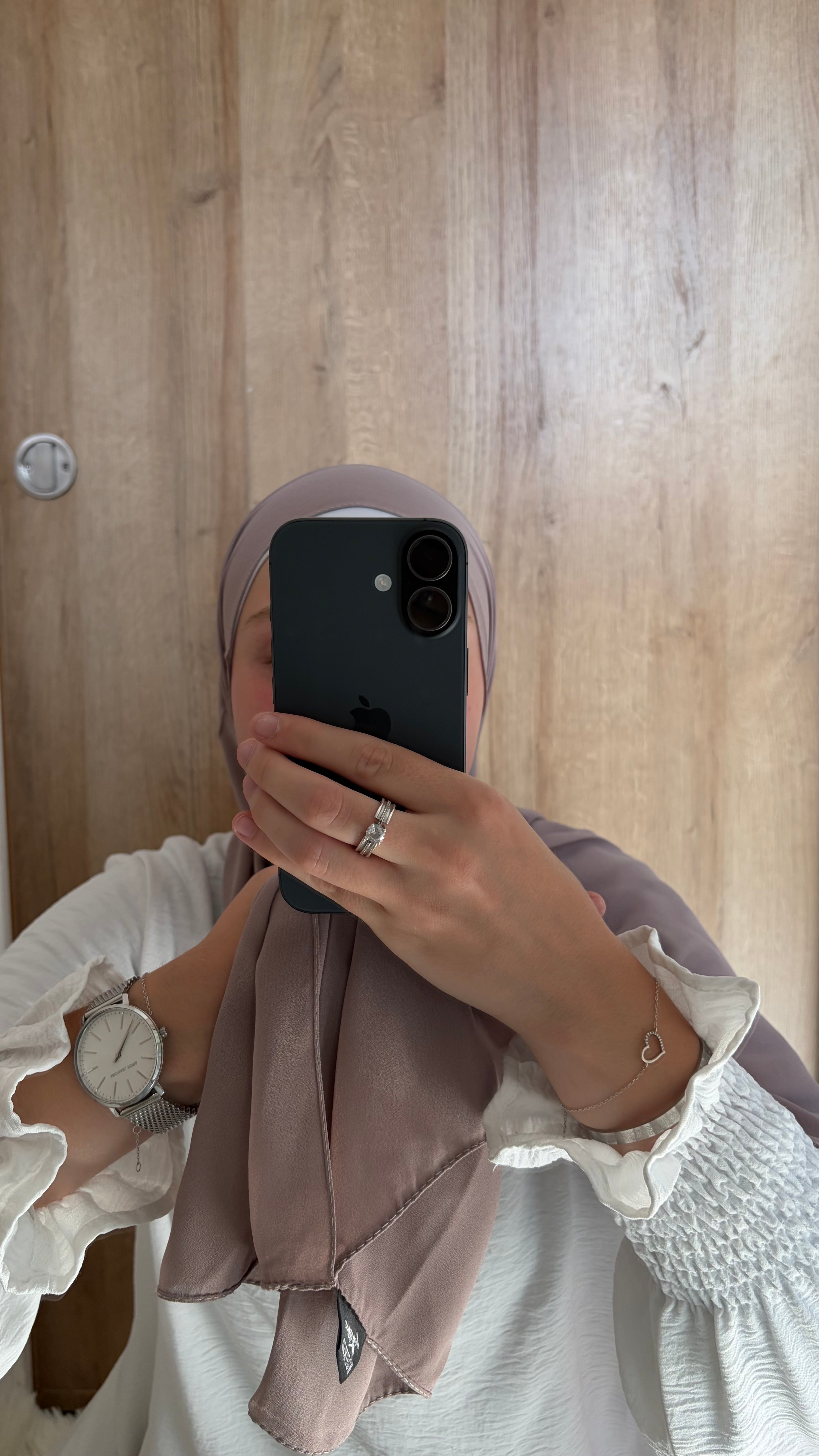 Hijab crêpe gris tourterelle