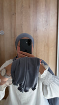 Hijab jersey premium frisée gris