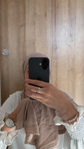 Hijab crêpe taupe