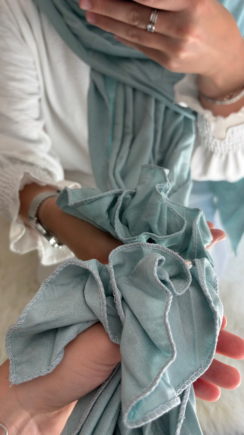 Hijab jersey bleu turquoise