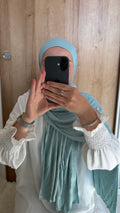 Hijab jersey bleu turquoise