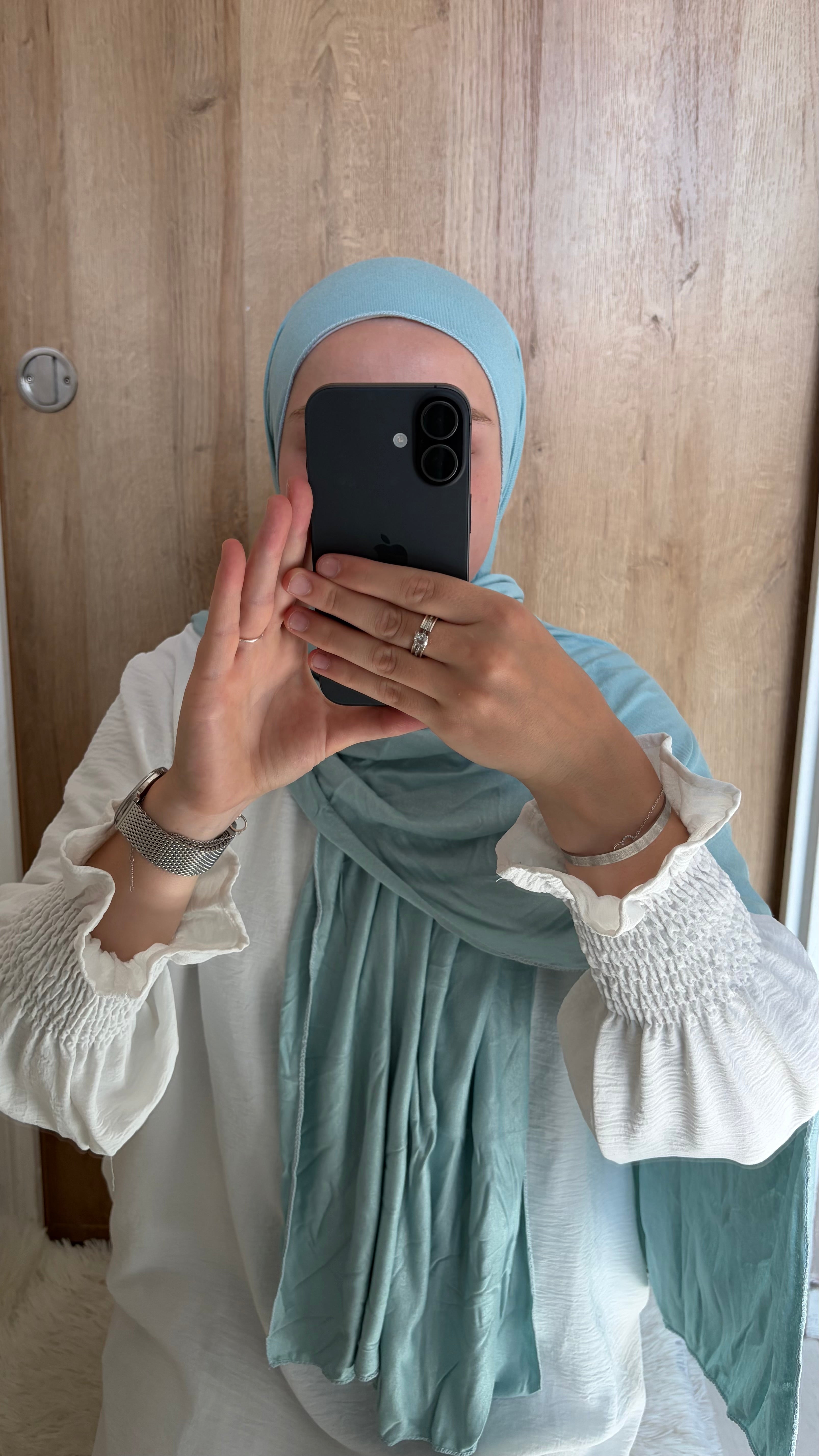 Hijab jersey bleu turquoise