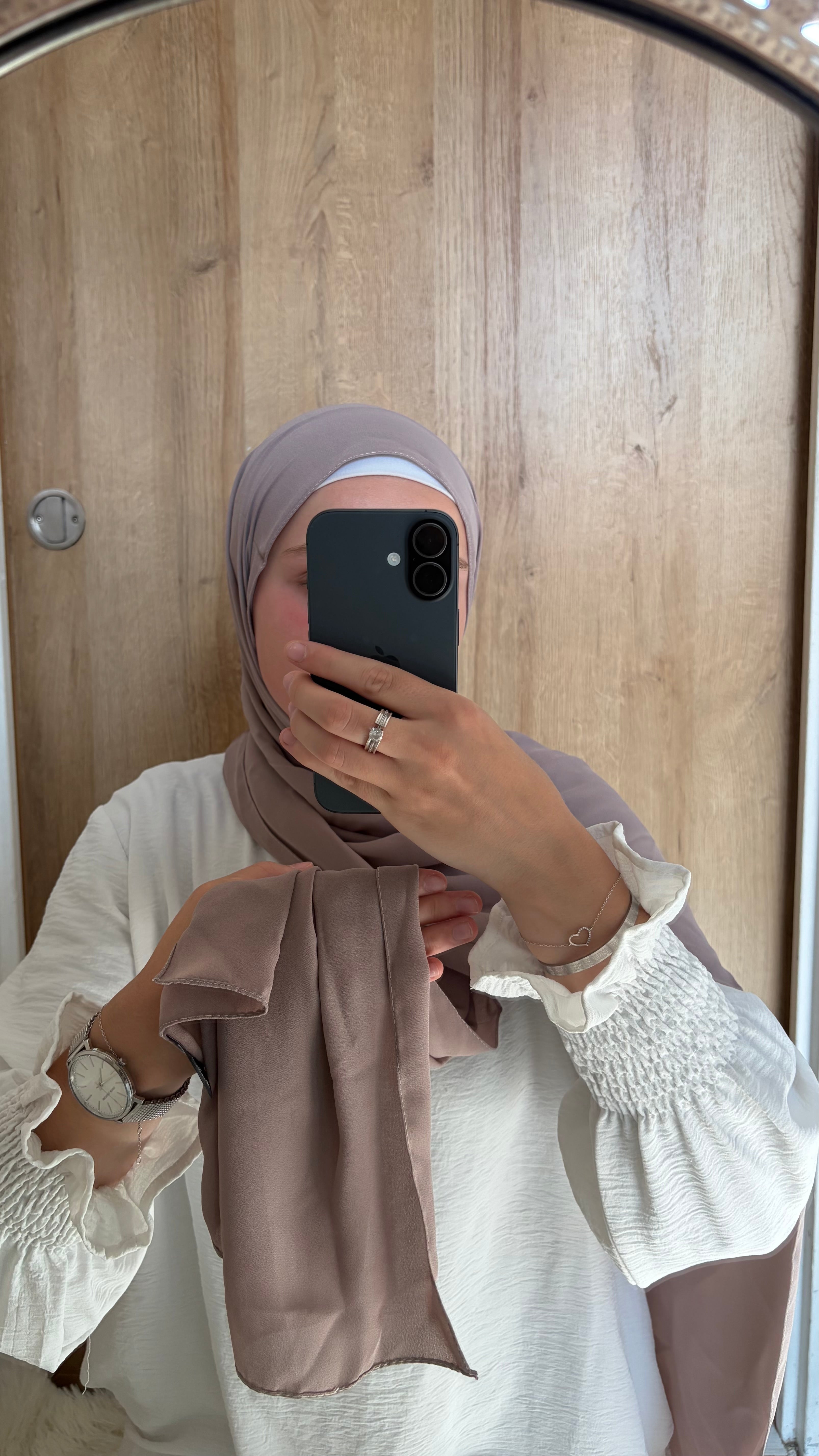 Hijab crêpe de luxe gris