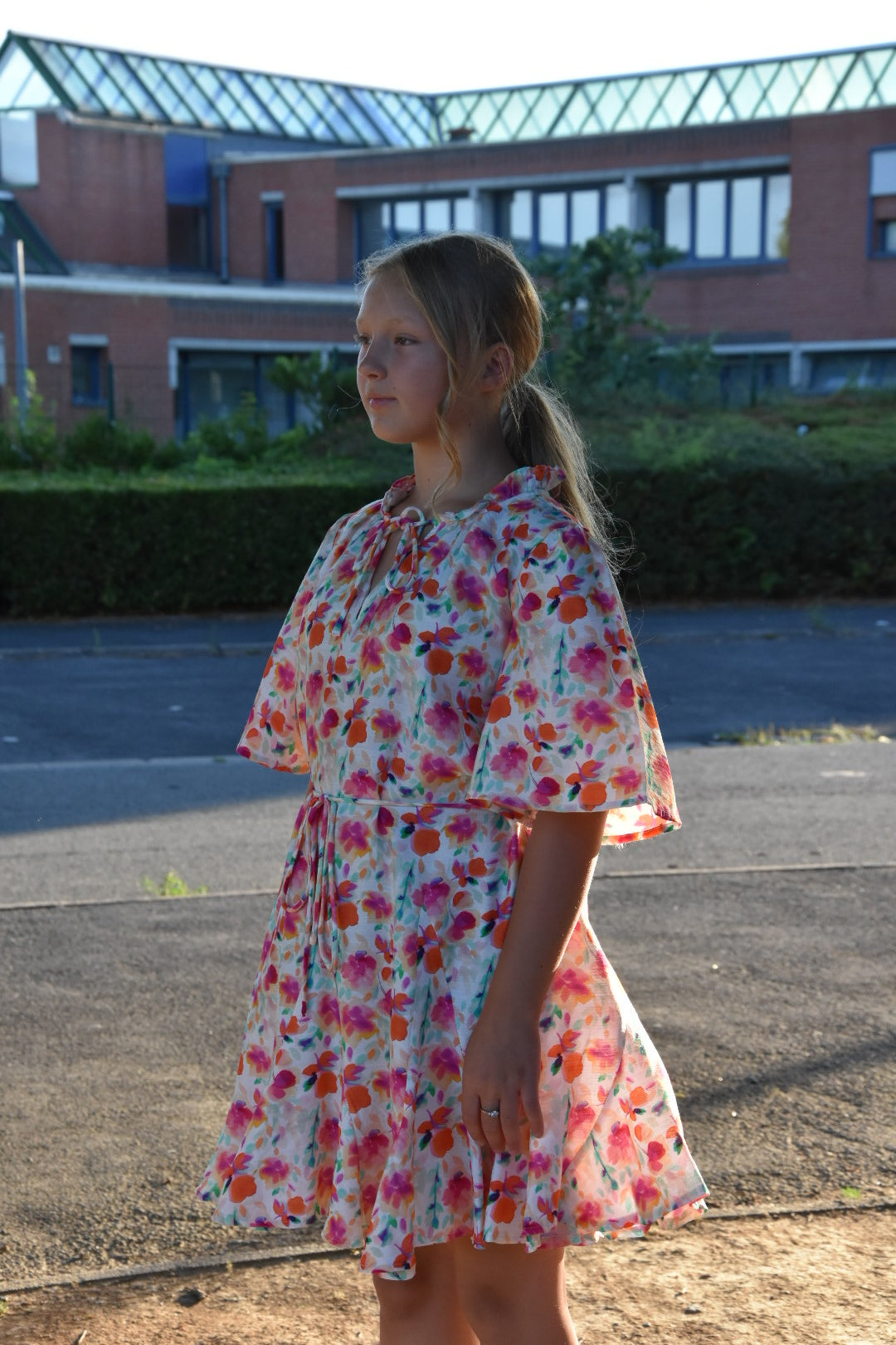 Robe courte à fleurs