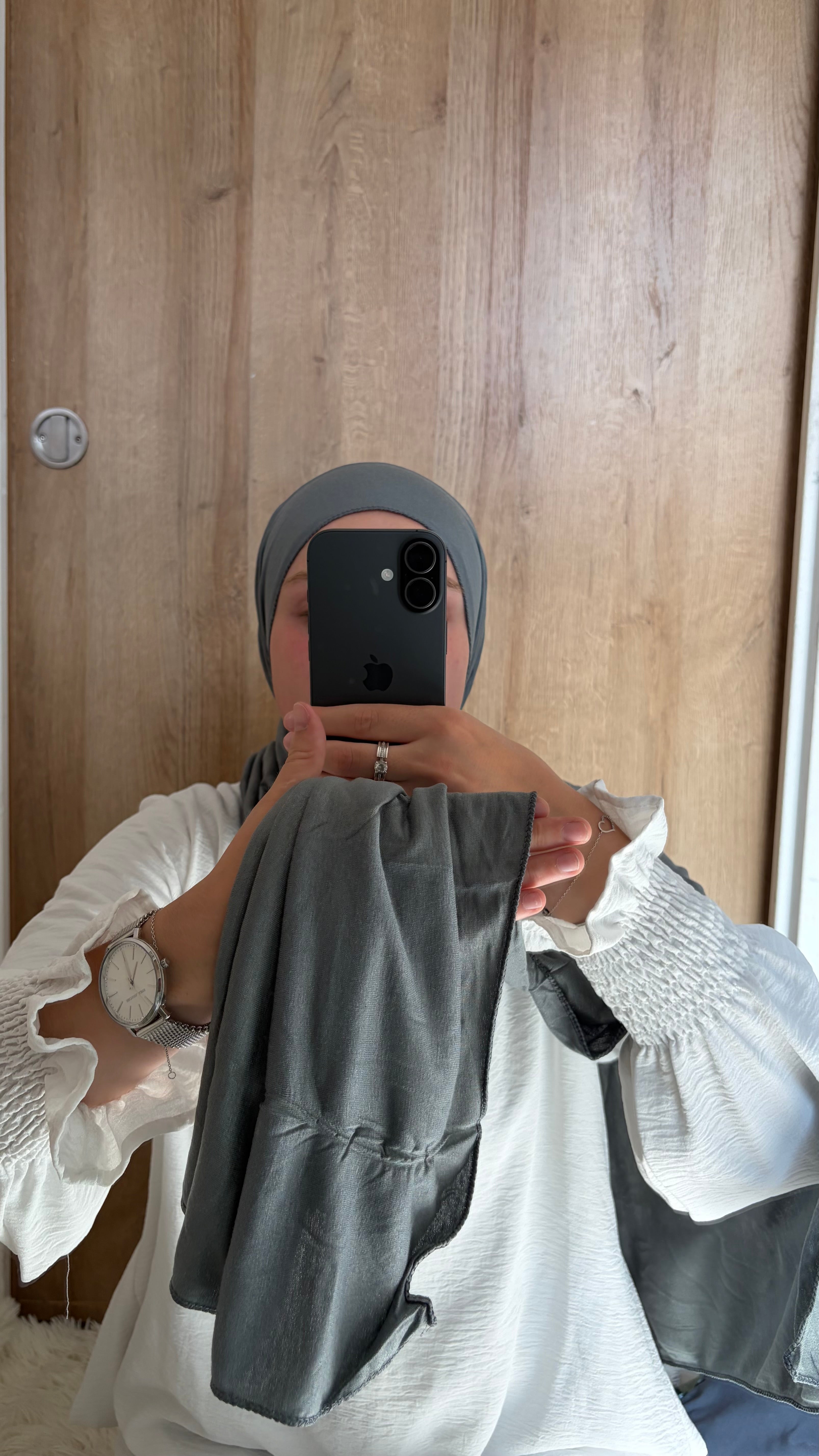 Hijab jersey gris acier