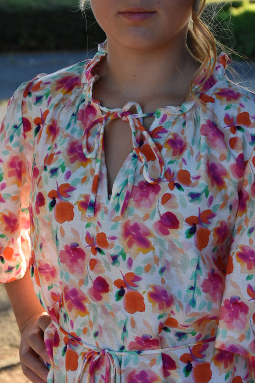 🌸 Robe Courte à Fleurs